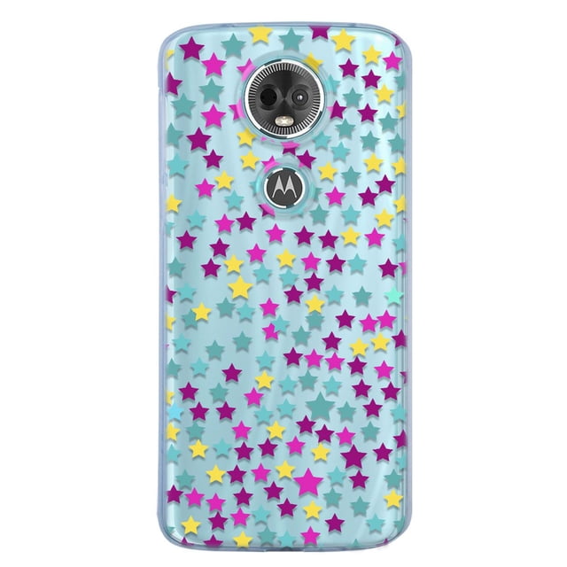 Funda para Moto E5 Plus Estrellas de Colores Uso Rudo, InstaCase Protector para Moto E5 Plus Antigolpes, Case Estrellas de Colores