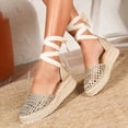 thumbnail image 5 of Sandals Women Comfortable Wedge Gladiator Closed Toe Ankle Straps Espadrille Sandals Casual Beach Vacation Essentials Slides for Women Footwear, 5 of 7