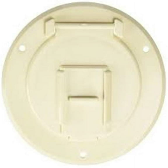 RV Designer 4.3 x 2.3 in. Round Basic Cable Hatch, Colonial White