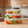 thumbnail image 3 of Sindcom 7 Pack Glass Food Storage Containers, Meal Prep, Airtight Bento Boxes with Leak Proof Locking Lids, 3 of 9