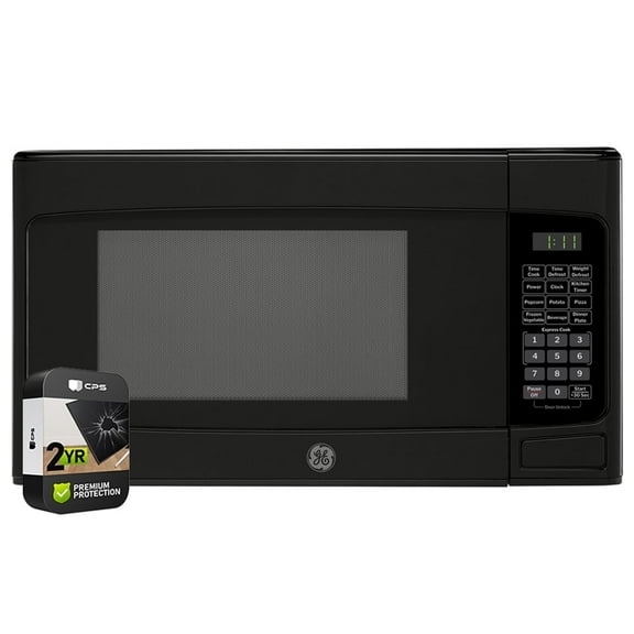 GE GCST11N1WBB 1.1 Cu. Ft. Capacity 950-Watt Countertop Microwave Oven Bundle with 2 YR CPS Enhanced Protection Pack