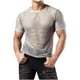 thumbnail image 1 of Camisa Elvqul de Hombre Gris Manga Corta Casual sin Estampado Cuello Redondo, 1 of 6