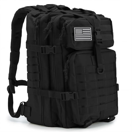 QT&QY 45L Molle Hiking Backpack for Men, Heavy-Duty 900D Outdoor Travel Daypack & Camping Work Bag