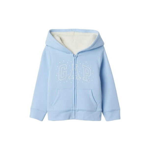 Sudadera con Capucha de Cierre Completo con Logo para Bebés Niñas GAP Azul Cerúleo 18-24 Meses