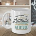 thumbnail image 3 of The Lower The Latitude The Better The Attitude Summer Themed Beach Quotes Coffee & Tea Gift Mug For Beach Lover Men & Women, 3 of 4