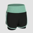 thumbnail image 3 of Shorts de Course pour Femmes 2-en-1 Large Ceinture Couche de Couverture Doublure de Compression, 3 of 8