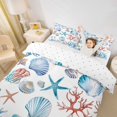 thumbnail image 3 of jejeloiu Sea Life Seashell Bedding For Girls,Cute Starfish Coral Duvet Cover Full,Multicolor,Reversible,3 Pieces,1 Duvet Cover and 2 Pillowcases, 3 of 6