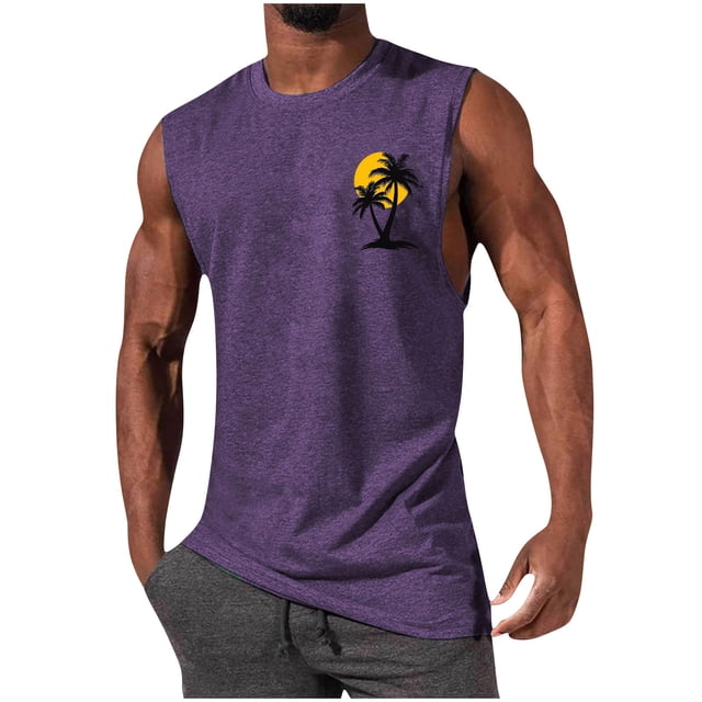 Pullover de Moda Casual para Hombres Cuello Redondo sin Mangas Suelto Primavera Y Verano