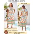 thumbnail image 3 of Vestido de verano GRACE KARIN Boho 2025, manga corta, cuello en V, maxi, 3 of 5