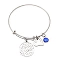 thumbnail image 2 of Xihbxyly Pulsera de Acero Inoxidable para Mamá con Piedra de Nacimiento de Doce Colores Que Se Puede Empujar y Tirar, 2 of 2