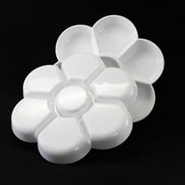 LEORX 2Pcs Plum Blossom Shaped Watercolor Color Dish Palette White Plastic for Art Enthusiasts
