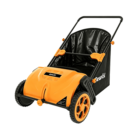 Gewol 21-Inch Manual Push Lawn Sweeper, 3.5 Cu. Ft. Collection Bag, Adjustable Height for Yard Cleanup, Leaves, Grass Clippings, and Lawn Debris