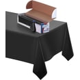 thumbnail image 1 of Clearly Elegant SOLID BLACK Tablecloth Roll, Strong Plastic Disposable Table Cloth, 12 Rectangle Picnic Tables 100 Feet Long [SOLID BLACK], 1 of 3