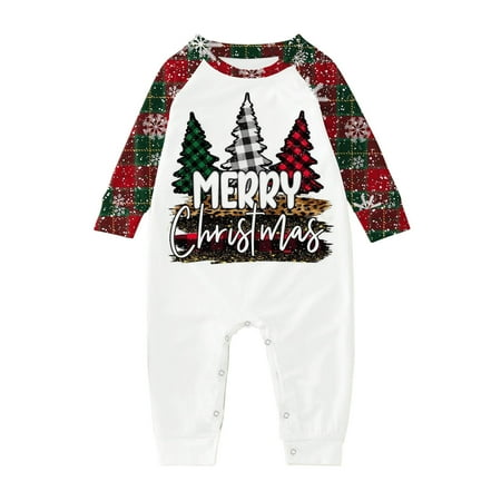 

Family Matching Outfits Christmas Parent Child Letter Print Plaid Long Sleeve Tops And Pants Pajama (Dad) Matching Outfits Set