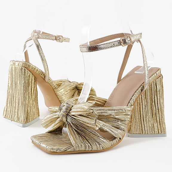 Vedolay Ladies Sandals Sandals for Women Summer Wedge Closed Toe Braided Buckle Sandals,Gold 8