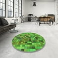 thumbnail image 3 of Ahgly Company Indoor Square Patterned Nebula Green Area Rugs, 4' Square, 3 of 6