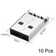 thumbnail image 2 of Conector USB PCB Tipo A 2.0 Macho Jack 180 Grados Placa de Hundimiento 10 Pcs, 2 of 4