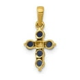 thumbnail image 2 of 2/5 Carat Natural Blue Sapphire Cross Pendant Necklace in 14K Gold with Chain for Women, 2 of 5