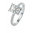 thumbnail image 4 of Oryn Jewelry 1.9 Ct Pear Cut Moissanite Stacking Ring - Women's Engagement Wedding Ring - 14K White Gold Plated - Fine Anniversary Jewelry, 4 of 5