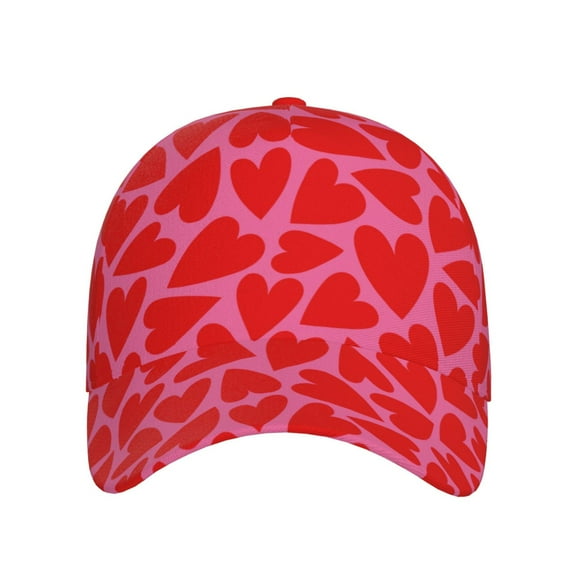 Lsque Red Love Heart Baseball Cap Trucker Low Profile Hat Golf Dad Hat Adjustable Original Classic Unconstructed Plain Cap Men Women