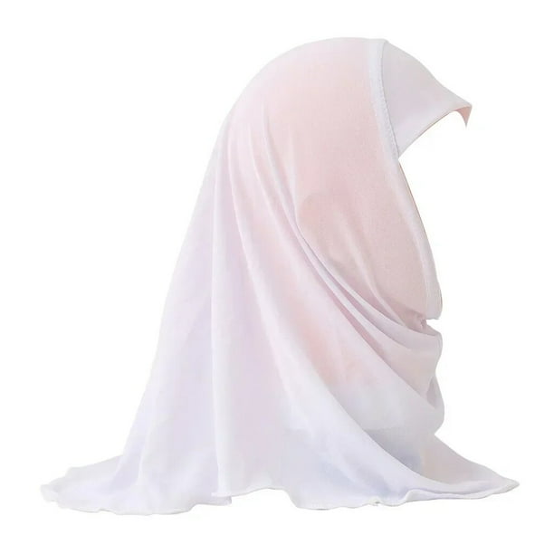 H061 hermoso hijab liso para niña pequeña, gorros hijab bonitos y sencillos, gorras para mujer que pueden adaptarse a niñas de 2 a 6 años