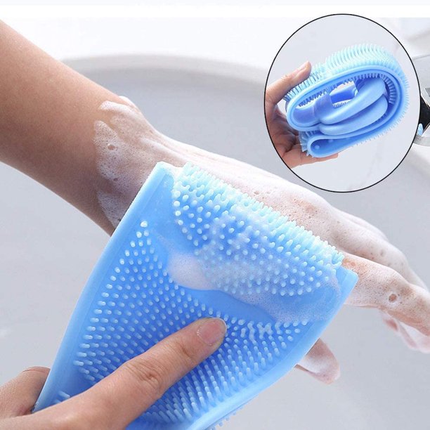Toalla de baño de silicona de doble cara, depurador de espalda de silicona, cepillo de baño de silicona, cinturón de baño exfoliante de espalda larga para masaje de SPA ShuxiuWang 9024715406477