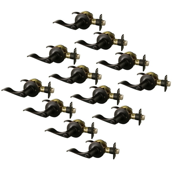 Design House Stratford 12-Pack 6-Way Universal Privacy Bed and Bath Door Lever, Oil Rubbed Bronze