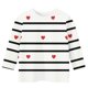 thumbnail image 5 of Blusas y camisas de cuello redondo y manga larga para niños, blusas/camisas de poliéster con estampado de corazones, mangas 3/4 y cuello redondo, elegantes e informales., 5 of 5