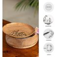 thumbnail image 4 of ExclusiveLane 'Burnt Leaf' Wooden Chapati Box for Kitchen with Lid |Handcrafted Wooden Roti Box for Kitchen Chapati Casseroles Wooden Serving Casseroles Serveware (Mango Wood, 8.2 inch, 1080 ML), 4 of 7