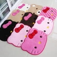 thumbnail image 2 of Cartoon Floor Mat Suede Cat Foot Mat Bathroom Absorbent Mat Children's Floor Mat Rugs for Bedroom  Bath Mat (white ,50x60cm), 2 of 6