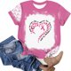 thumbnail image 1 of ICHUANYI Clearance Fashion Woman Causal V-Neck Printing Blouse Short Sleeve T-Shirt Summer Tops(Pink, XL) ICHUANYI WER2023081502220, 1 of 5