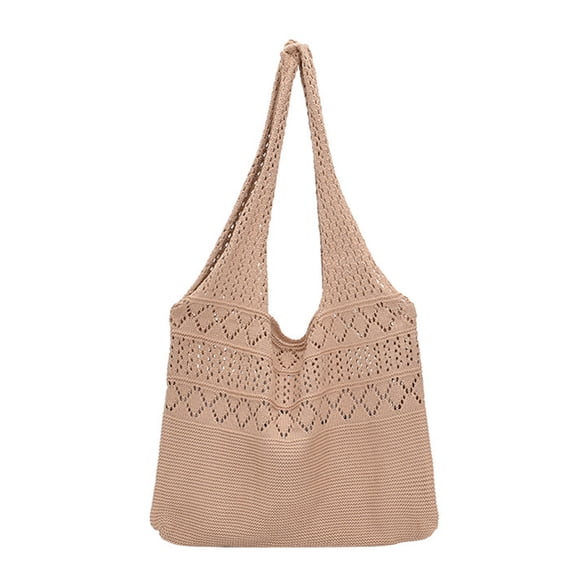 1pc Hollow-out Design Girl Tote Bag Woman Storage Bag Tote Bag Knitted Bag