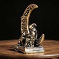 thumbnail image 7 of Slccxzc Mini Brass Moon Witch Figurine Retro Statue Collectible Desktop Home Decor, 7 of 7