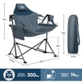 thumbnail image 3 of TIMBER RIDGE Hammock Camping Chair for Outdoor with Adjustable Backrest, Heavy Duty Swing Folding Chair with Steel Stand, 300 lbs Weight Capacity, Blue, 3 of 8