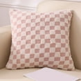 thumbnail image 4 of Throw Pillow Plushs Pillow Country Style Checkered Plush Sofa Cushion Soft Cotton Linen Cushion in Multi-Colors for Sofa,Bedroom,Living Room,Car 17.71x17.71 Inches, 4 of 7