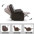 thumbnail image 2 of Bonzy Home Recliner Comfortable Arms and Back Faux Leather Single Reclining Modern Chair Sofa for Living Room Bedroom, Brown, 2 of 6