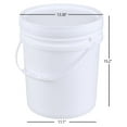 4 Pack 25 L White Food Grade Buckets, Round Plastic Pails with Airtight