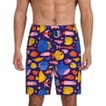 thumbnail image 3 of Lsque Cute Flat Hand Drawn Fishes Mens Sleep Pajama Shorts,Short Pajama Pants, Cotton Ultra-Soft Knit-X-Large, 3 of 9
