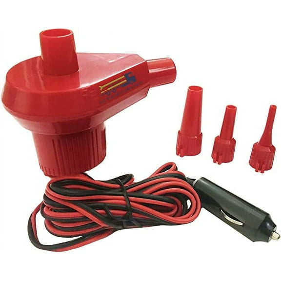 12 Volt Automatic Raft Pump Inflator Pump (Inlet Air Filling Sizing Rings Included)