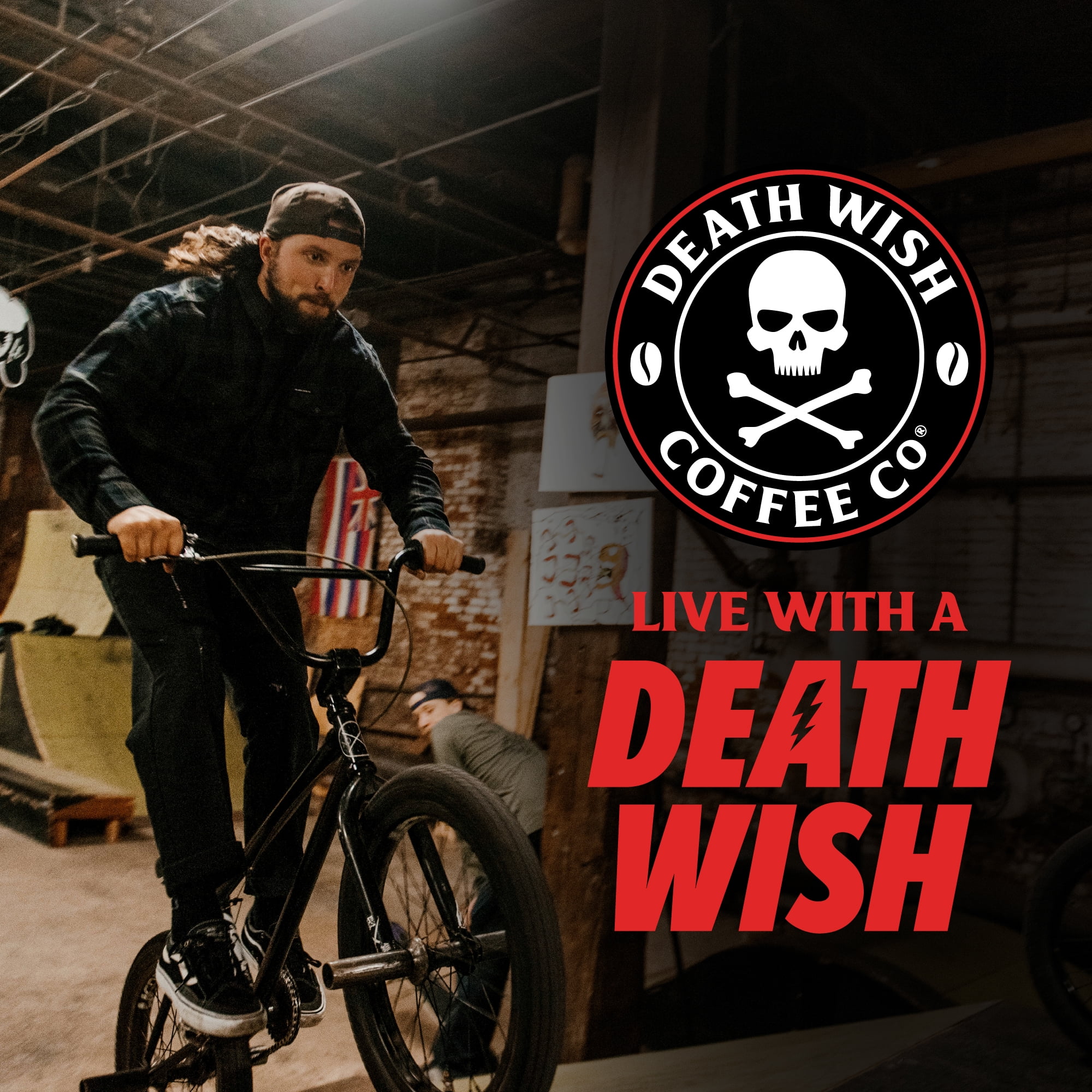 (6 pack) Death Wish Coffee, Medium Roast, Ground, Fair Trade, Organic, Bag, 10oz