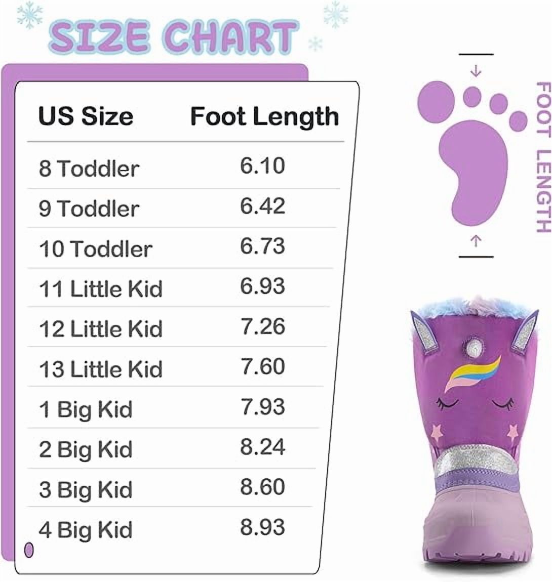 Kushyshoo Girls' Snow Boots with Unicorn Design photo 7