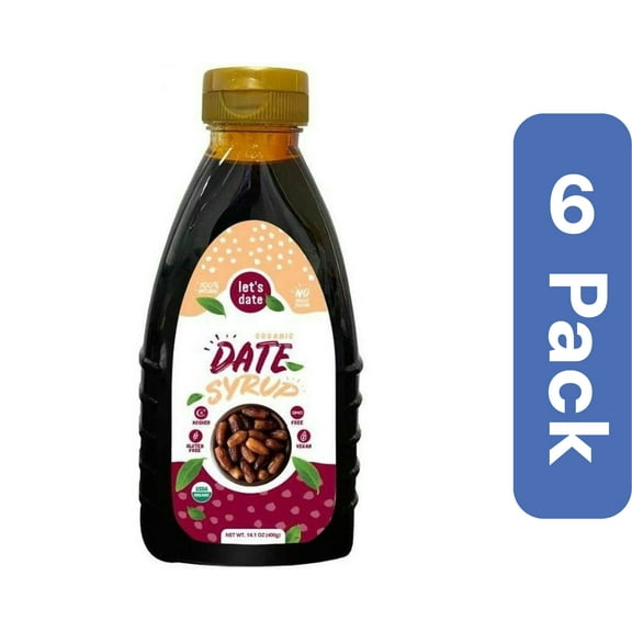 Let's Date Organic Date Syrup 14.1 oz (Pack of 6)