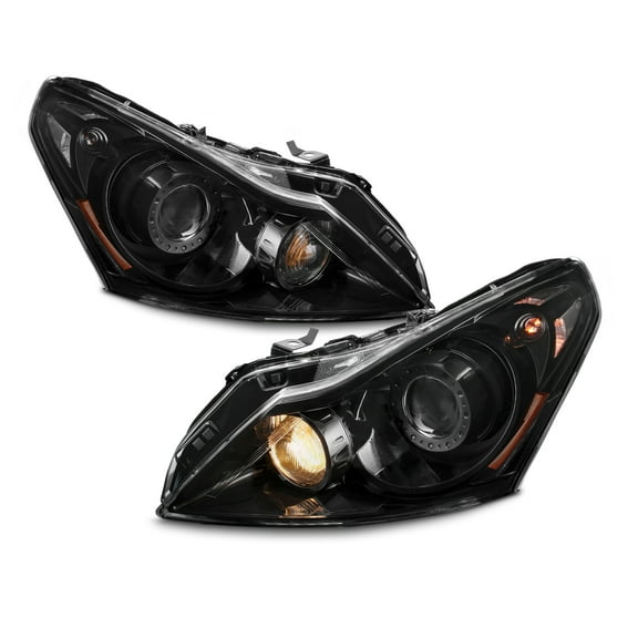 AKKON - Fit 2010-2015 Infin G37/G25/Q40 Sedan 4-Door [HID/Xenon Type] Projector Black Headlights Driver   Passenger