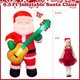 thumbnail image 4 of Papá Noel inflable navideño con guitarra de 2 m para decoración exterior, 4 of 6