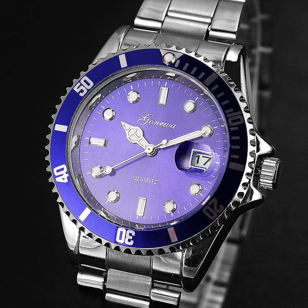 Cpdd Gonewa Men Fashion Military Stainless Steel Date Sport Quartz Analog Wrist Watch