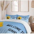 thumbnail image 6 of Ambesonne Idaho Duvet Cover Sets, Gem State Welcome Road Sign, 2-King, Earth Yellow Sky Blue, 6 of 7