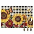 thumbnail image 2 of Butterfly Sunflower Placemat of 1 PC, Live Love Laugh Black Plaid Table Mats Washable Heat-Resistant Non-Slip Place Mats for Kitchen Dinner Table Indoor Outdoor Decor,13x19 Inch, 2 of 9