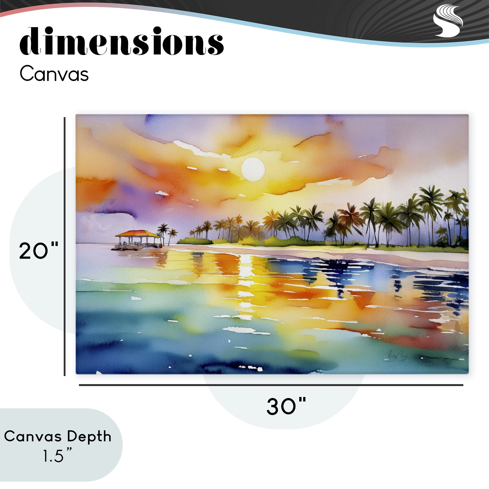 Stupell Industries Caribbean Calm Sunset Canvas Wall Art, design by Shelly Craig