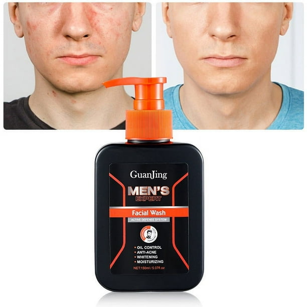 Fiudx Limpiador Facial Masculino, Espuma Limpiadora Profunda de Poros, Fórmula Calmante con Ceramidas, Solución Suave Sin Jabón, Rutina Diaria de Cuidado de La Piel, Apto para Pieles Sensibles, Limpi