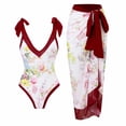 thumbnail image 2 of Weiqiqre Maillots de Bain pour Femmes une Pièce Paréo Rétro à Imprimé Floral Ensemble Bikini, 2 of 6